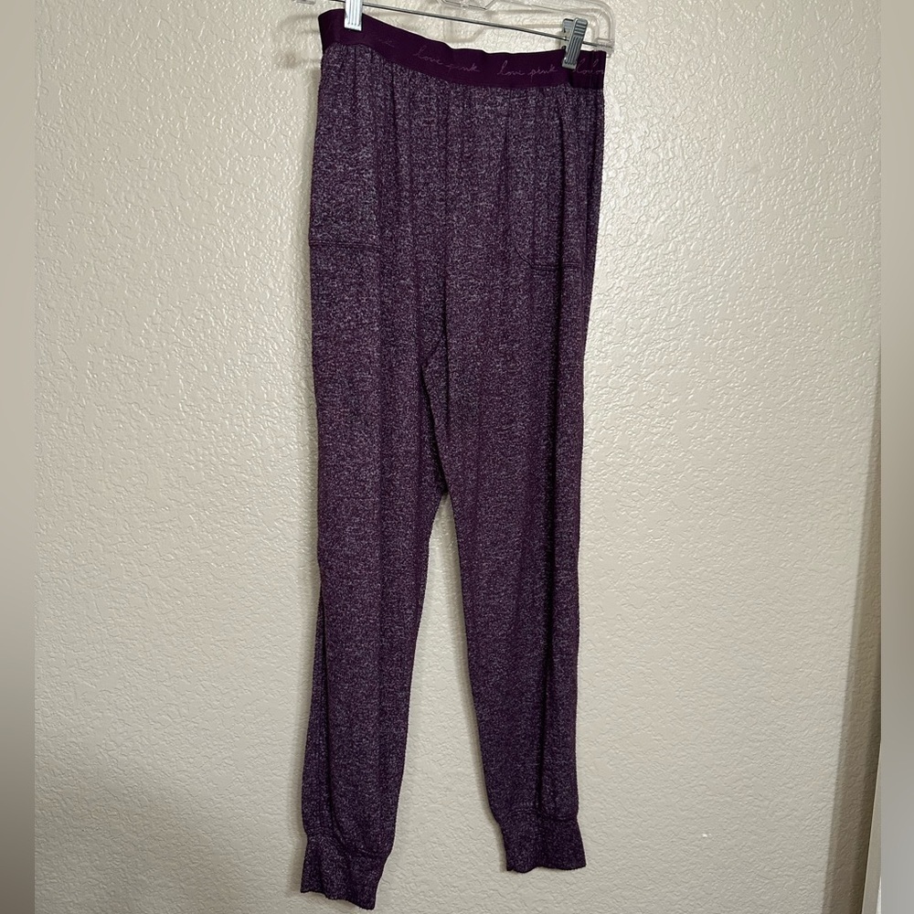 PINK Victoria's Secret Heathered Plum Jogger Pajama Pants